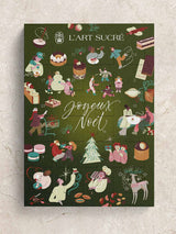 grüner Adventskalender mit Weihnachts-motiven