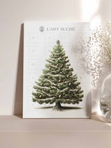 weißer Adventskalender mit Christbaummotiv