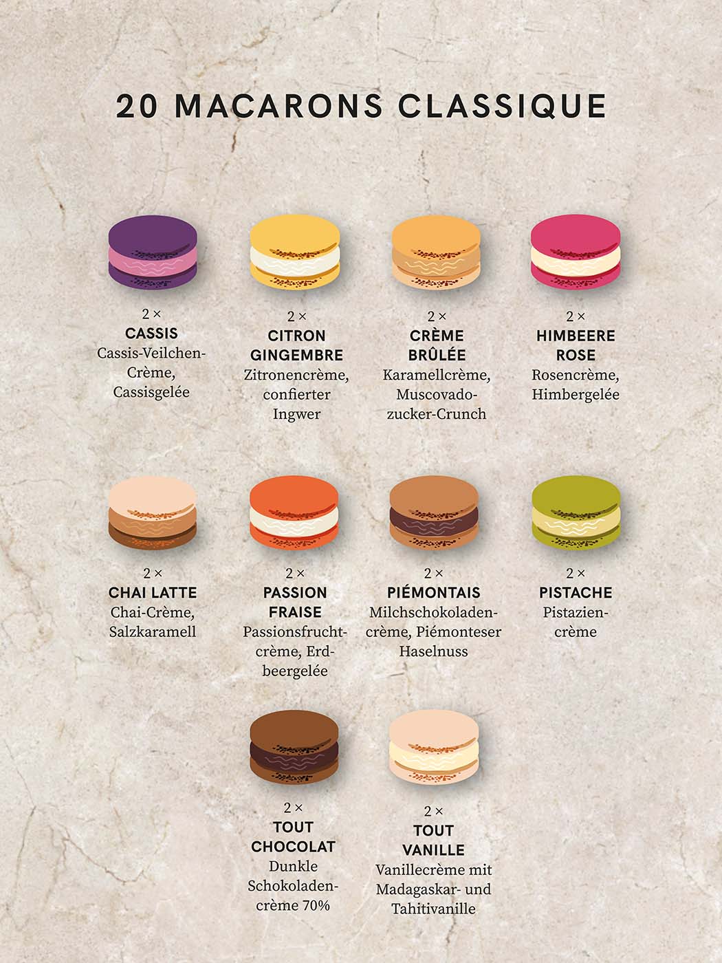 20 Macarons »Classique«
