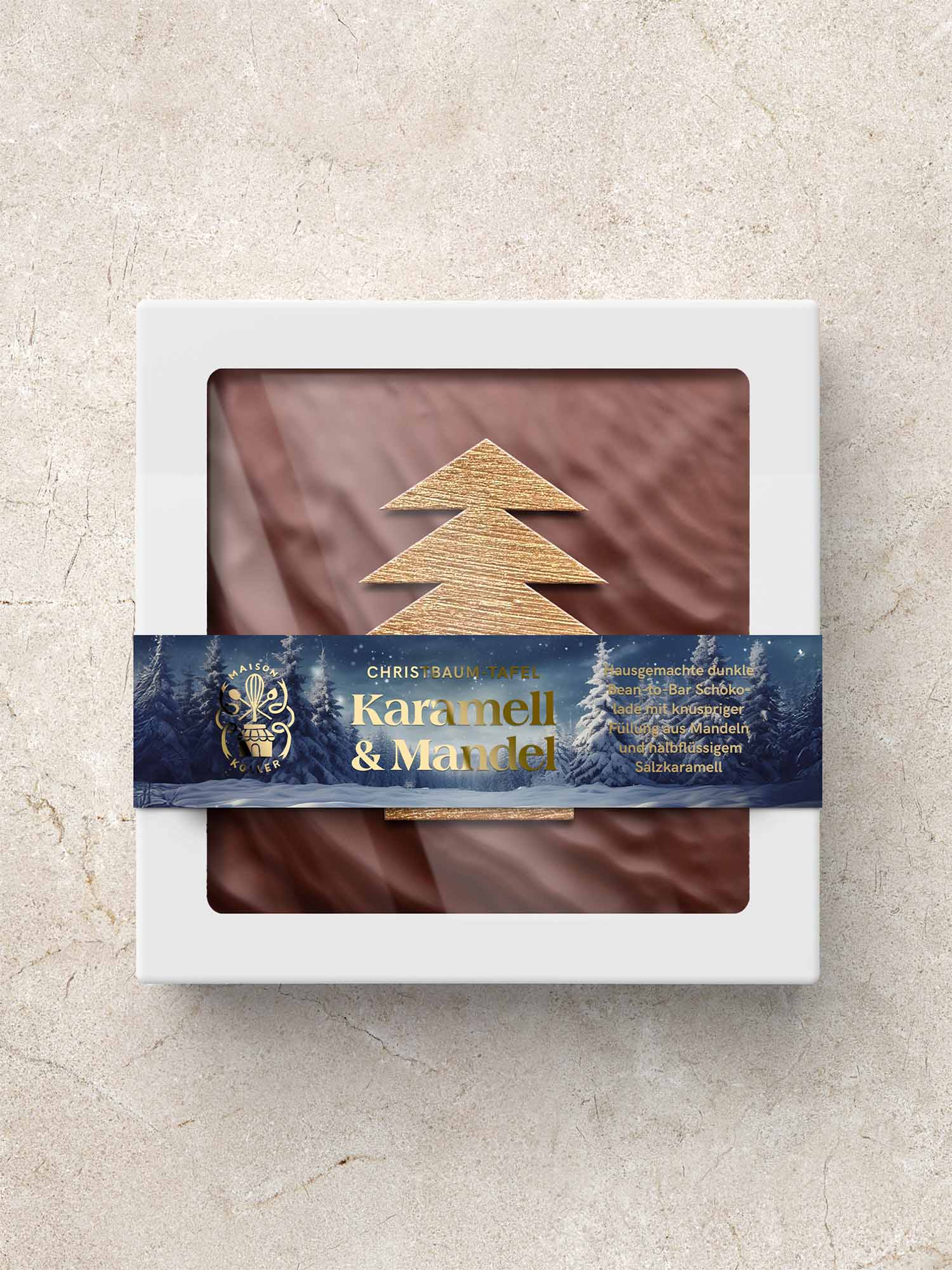 Christbaum-Tafel »Karamell & Mandel«