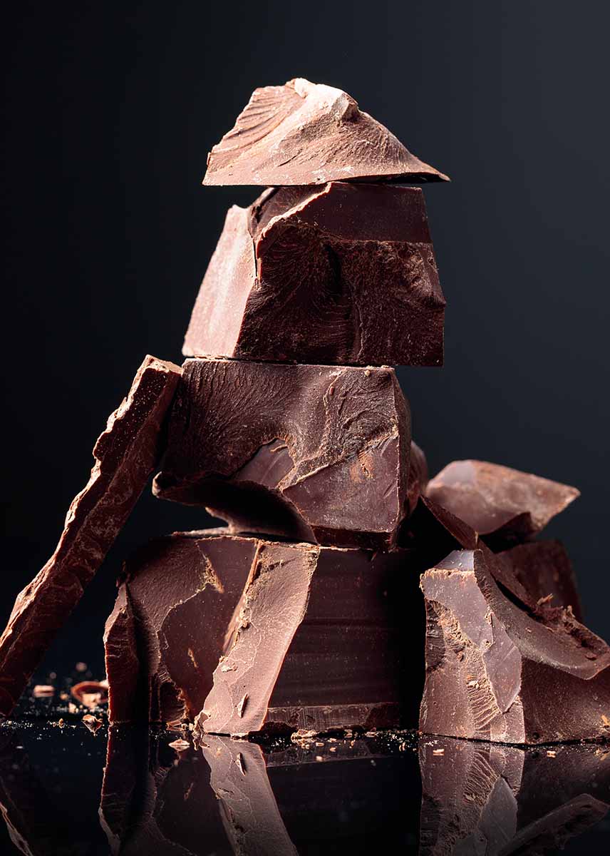 Nahaufnahme Schokoladen-Bruch